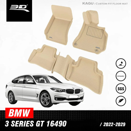 3D Kagu Floor Mat Compatible for BMW 3 Series Gran Turismo GT F34 2013 to 2018 | Custom Fit All Weather Car Floor Mats| 1st And 2nd Row | Beige 3D Kagu Floor Mat Compatible for BMW 3 Series Gran Turismo GT F34 2013 to 2018 | Custom Fit All Weather Car Floor Mats| 1st And 2nd Row | Beige